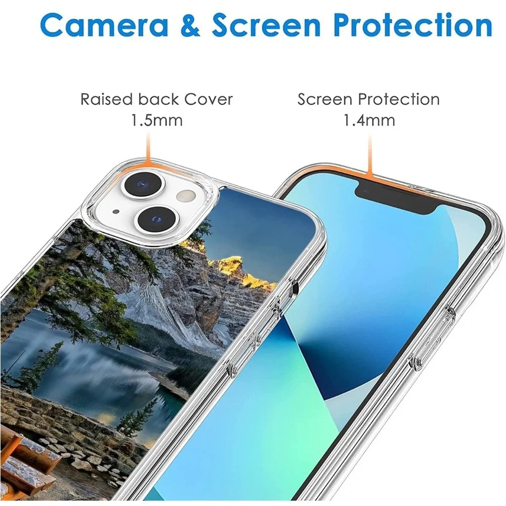iPhone 12 / 12 Pro Case, Aesthetic Nature Snow Mountain Lake Clear Case
